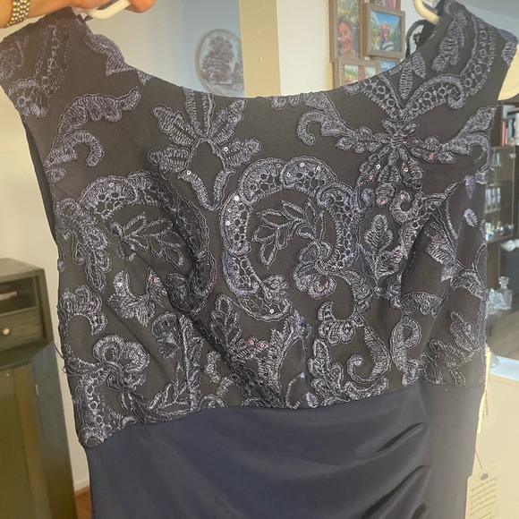 Alex Evenings Sequin Floral Bodice Cowl Back Gown in Navy at Nordstrom, Size 10 - Picture 4 of 5